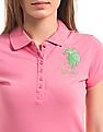 U.S. Polo Assn. Women Solid Regular Fit Polo Shirt