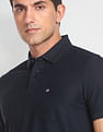 Arrow Sports Patterned Collar Textured Polo Shirt