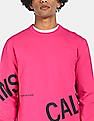Calvin Klein Men Pink Crew Neck Logo Sweatshirt