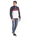 U.S. Polo Assn. Navy And White Colour Block Puffer Jacket