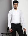 Tommy Hilfiger Pleated Front Slim Tuxedo Shirt