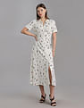 Tommy Hilfiger Viscose Spread Collar A-Line Dress