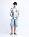Flying Machine Kiddult Floral Pattern Shirt