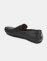 U.S. Polo Assn. Men Black Penny Strap Textured Zade Loafers