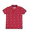 U.S. Polo Assn. Kids Boys Red Pique Printed Polo Shirt