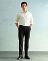 Arrow Solid Slim Fit Formal Trousers