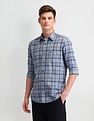 Arrow Sport Grid Tattersall Checks Cotton Shirt