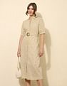 U.S. Polo Assn. Women Schiffli Midi Shirt Dress