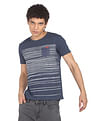 Flying Machine Horizontal Stripe Heathered T-Shirt