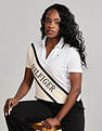 Tommy Hilfiger Womens Beige Colour Blocked Polo Shirt
