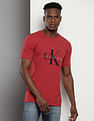 Calvin Klein Monogram Print Cotton Stretch T-Shirt