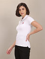 U.S. Polo Assn. Women Brand Logo Solid Pique Polo Shirt
