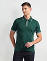 Arrow Sports Stripe Collar Solid Polo Shirt