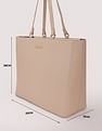 Tommy Hilfiger Solid Beige Pu Tote Bag