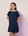 U.S. Polo Assn. Kids Girls Peter Pan Collar A-Line Dress
