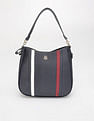 Tommy Hilfiger Striped Navy Pu Handbag