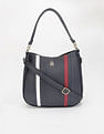Tommy Hilfiger Striped Navy Pu Handbag
