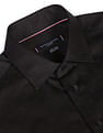 Tommy Hilfiger Men Black Jaquard Patterned Weave Formal Shirt