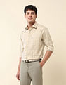 U.S. Polo Assn. Windowpane Checked Pure Cotton Shirt