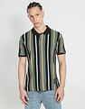 Flying Machine Vertical Striped Cotton Polo Shirt