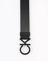 Calvin Klein Printed Black Leather Reversible Belts