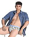 Calvin Klein Underwear Men Blue Low Rise Floral Print Hip Briefs