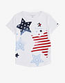 Tommy Hilfiger Kids Girls Printed Regular Fit Cotton T-Shirt