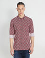 Flying Machine Abstract Print Cotton Shirt