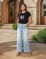U.S. Polo Assn. Women Regular Fit Brand Printed T-Shirt