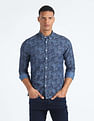 Flying Machine Button-Down Collar Floral Shirt