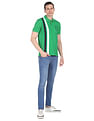 AD by Arvind Cotton Vertical Stripe Polo Shirt