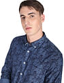 Flying Machine Button-Down Collar Floral Print Shirt