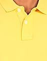 U.S. Polo Assn. Men Yellow Ribbed Collar Pique Polo Shirt
