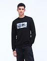 Flying Machine Regular Fit Brand Print Sweatshirt
