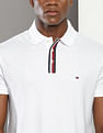 Tommy Hilfiger Striped Placket Solid Polo Shirt