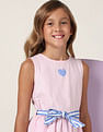U.S. Polo Assn. Kids Girls Belted Fit And Flare Dress