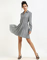 Tommy Hilfiger Viscose Spread Collar A-Line Dress