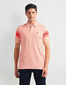 Arrow Sports Striped Sleeve Solid Polo Shirt