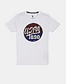 U.S. Polo Assn. Kids Boys White Crew Neck Flippy Sequin Logo T-Shirt