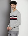 Tommy Hilfiger Transitional Cotton Brand Stripe Sweater