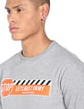 Flying Machine Heathered Graphic Print Sweatshirt