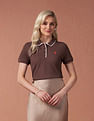 U.S. Polo Assn. Women Tipped Collar Textured Polo Shirt