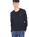 Aeropostale Men Navy Crew Neck Textured Sweater
