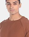 GAP Men Brown Ribbed Crew Neck Solid Sweater
