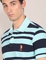 U.S. Polo Assn. Ribbed Collar Striped Polo Shirt