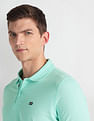 Arrow Sports Solid Patterned Collar Polo Shirt