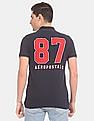 Aeropostale Men White Cotton Numeric Appliqued Polo Shirt