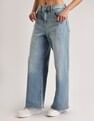 Calvin Klein Jeans Light-Wash Mid Rise Wide Leg Jeans