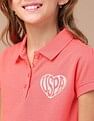U.S. Polo Assn. Kids Girls Glitter Relaxed Fit Polo Shirt