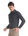 USPA Tailored Blue Slim Fit Printed Shirt
